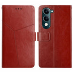 HT01 Cassa del telefono di cuoio di vibrazione del modello a forma di Y, For vivo Y39 5G Global, For vivo V50 Lite 5G, For vivo Y04 4G / Y29s 5G, For vivo Y29 4G Global