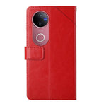 HT01 Cassa del telefono di cuoio di vibrazione del modello a forma di Y, For vivo V50 5G Global, For vivo Y03 4G, For vivo Y200e / Y100 IDN / V30 Lite India 5G, For vivo Y78+