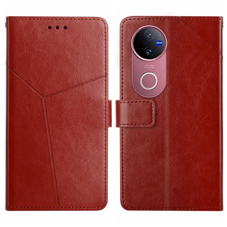 HT01 Cassa del telefono di cuoio di vibrazione del modello a forma di Y, For vivo V50 5G Global, For vivo Y03 4G, For vivo Y200e / Y100 IDN / V30 Lite India 5G, For vivo Y78+