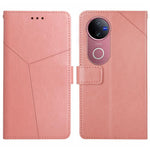 HT01 Cassa del telefono di cuoio di vibrazione del modello a forma di Y, For vivo V50 5G Global, For vivo Y03 4G, For vivo Y200e / Y100 IDN / V30 Lite India 5G, For vivo Y78+
