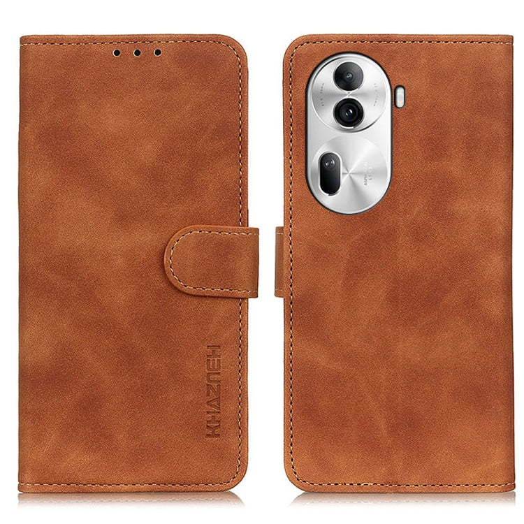KHAZNEH Custodia per telefono in pelle a conchiglia con texture retrò, For OPPO Reno11 5G Global, For OPPO Find X7 Pro / Find X7 Ultra, For OPPO Reno11 Pro 5G Global, For OPPO A38 4G, For OPPO A1 5G