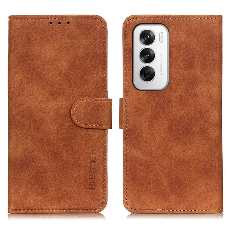KHAZNEH Custodia per telefono in pelle a conchiglia con texture retrò, For OPPO A7 Pro Max 5G, For OPPO Find X9 Ultra 5G, For OPPO A5 Pro 5G Global, For OPPO Reno12 Pro 5G Global, For OPPO Reno12 5G Global, For OPPO Find X7