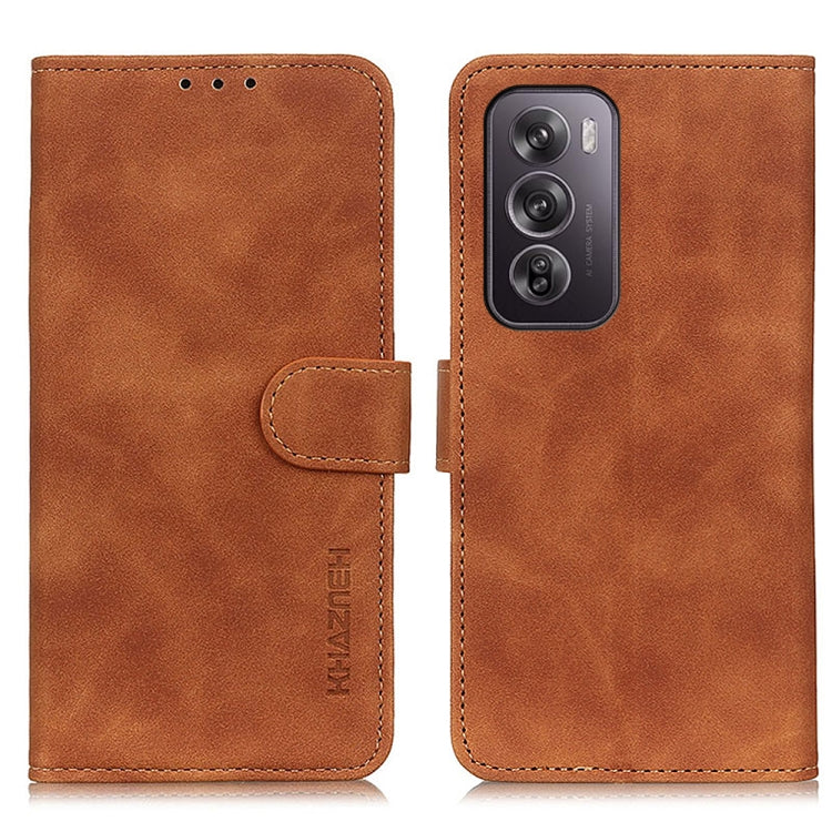 KHAZNEH Custodia per telefono in pelle a conchiglia con texture retrò, For OPPO A7 Pro Max 5G, For OPPO Find X9 Ultra 5G, For OPPO A5 Pro 5G Global, For OPPO Reno12 Pro 5G Global, For OPPO Reno12 5G Global, For OPPO Find X7