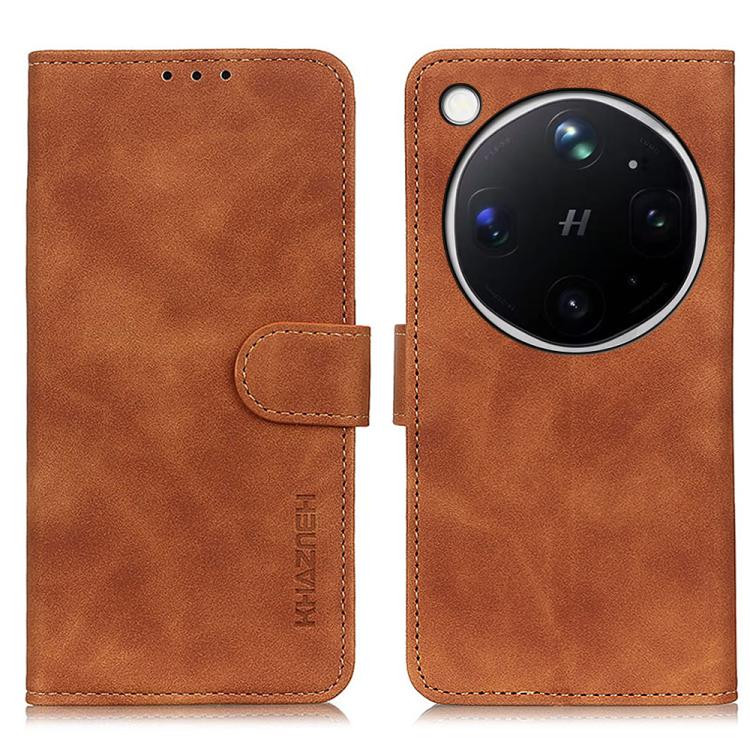 KHAZNEH Custodia per telefono in pelle a conchiglia con texture retrò, For OPPO A7 Pro Max 5G, For OPPO Find X9 Ultra 5G, For OPPO A5 Pro 5G Global, For OPPO Reno12 Pro 5G Global, For OPPO Reno12 5G Global, For OPPO Find X7