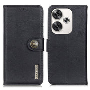 KHAZNEH Custodia per telefono in pelle a conchiglia con trama in pelle bovina, For Xiaomi Poco F6 / Redmi Turbo 3, For Xiaomi Poco F6 Pro, For Xiaomi Redmi K70 5G / K70 Pro 5G, For Xiaomi Redmi Note 13 Pro 4G/Poco M6 Pro 4G, For Xiaomi Redmi 13C       ...