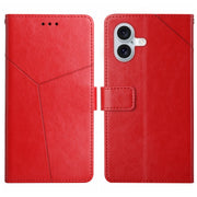 HT01 Cassa del telefono di cuoio di vibrazione del modello a forma di Y, For iPhone 16, For iPhone 15 Pro Max, For iPhone 15 Pro, For iPhone 15 Plus