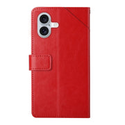 HT01 Cassa del telefono di cuoio di vibrazione del modello a forma di Y, For iPhone 16, For iPhone 15 Pro Max, For iPhone 15 Pro, For iPhone 15 Plus