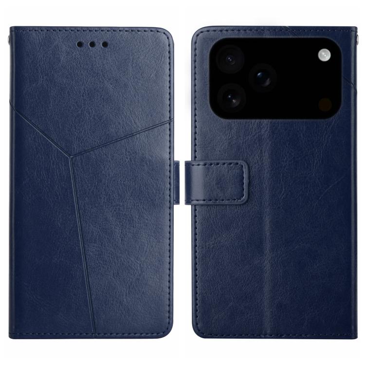 HT01 Cassa del telefono di cuoio di vibrazione del modello a forma di Y, For iPhone 16 Pro Max, For iPhone 16 Pro, For iPhone 16 Plus, For iPhone 16