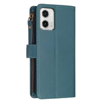 Custodia per telefono a conchiglia in pelle con portafoglio con cerniera a 9 slot per schede, For Motorola Moto G73 5G