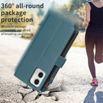 Custodia per telefono a conchiglia in pelle con portafoglio con cerniera a 9 slot per schede, For Motorola Moto G73 5G