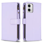Custodia per telefono a conchiglia in pelle con portafoglio con cerniera a 9 slot per schede, For Motorola Moto G73 5G
