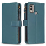 Custodia per telefono a conchiglia in pelle con portafoglio con cerniera a 9 slot per schede, For Nokia C22, For Nokia G42/G310, For Nokia C12, For Nokia G22