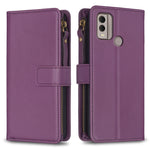 Custodia per telefono a conchiglia in pelle con portafoglio con cerniera a 9 slot per schede, For Nokia C22, For Nokia G42/G310, For Nokia C12, For Nokia G22