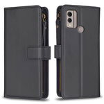 Custodia per telefono a conchiglia in pelle con portafoglio con cerniera a 9 slot per schede, For Nokia C22, For Nokia G42/G310, For Nokia C12, For Nokia G22