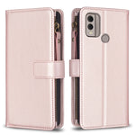 Custodia per telefono a conchiglia in pelle con portafoglio con cerniera a 9 slot per schede, For Nokia C22, For Nokia G42/G310, For Nokia C12, For Nokia G22