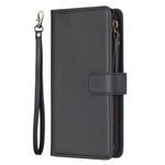 Custodia per telefono a conchiglia in pelle con portafoglio con cerniera a 9 slot per schede, For Nokia C32, For Nokia G21 / G11, For Nokia C02