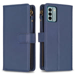 Custodia per telefono a conchiglia in pelle con portafoglio con cerniera a 9 slot per schede, For Nokia C22, For Nokia G42/G310, For Nokia C12, For Nokia G22