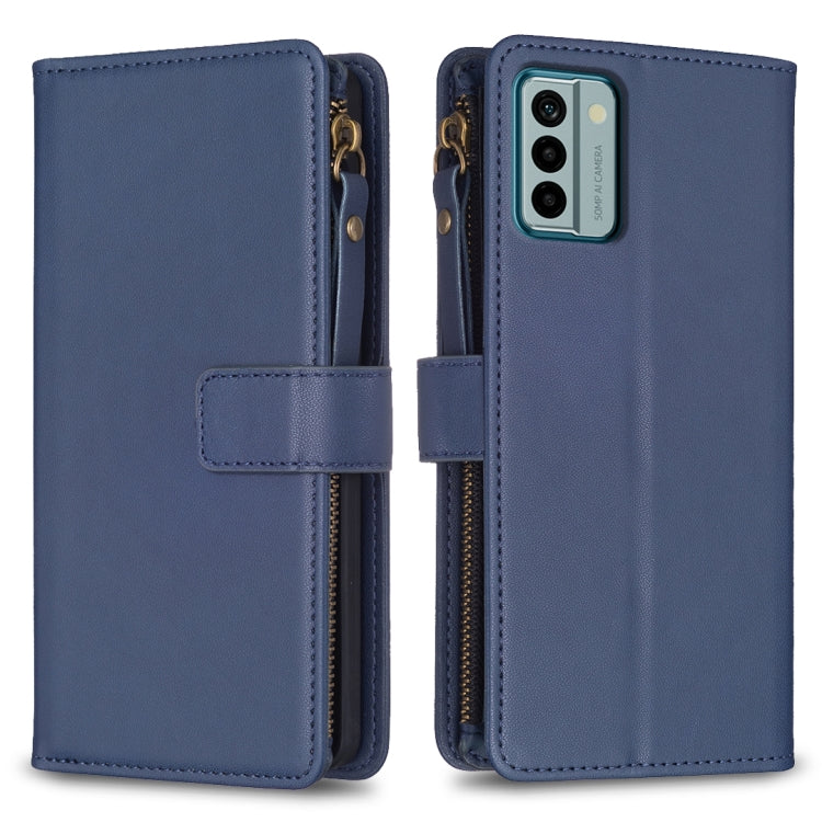Custodia per telefono a conchiglia in pelle con portafoglio con cerniera a 9 slot per schede, For Nokia C22, For Nokia G42/G310, For Nokia C12, For Nokia G22