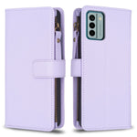 Custodia per telefono a conchiglia in pelle con portafoglio con cerniera a 9 slot per schede, For Nokia C22, For Nokia G42/G310, For Nokia C12, For Nokia G22