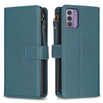 Custodia per telefono a conchiglia in pelle con portafoglio con cerniera a 9 slot per schede, For Nokia C22, For Nokia G42/G310, For Nokia C12, For Nokia G22