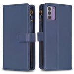 Custodia per telefono a conchiglia in pelle con portafoglio con cerniera a 9 slot per schede, For Nokia C22, For Nokia G42/G310, For Nokia C12, For Nokia G22
