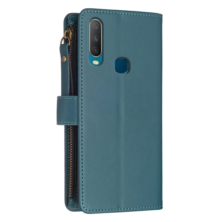 Custodia per telefono a conchiglia in pelle con portafoglio con cerniera a 9 slot per schede, For vivo Y11 / Y15 / Y12 / Y17, For vivo Y78 5G, For vivo Y35 4G / Y22s, For vivo Y21 / Y21s / Y33s