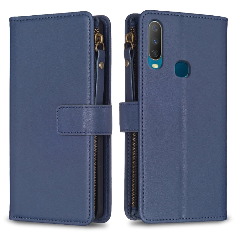 Custodia per telefono a conchiglia in pelle con portafoglio con cerniera a 9 slot per schede, For vivo Y11 / Y15 / Y12 / Y17, For vivo Y78 5G, For vivo Y35 4G / Y22s, For vivo Y21 / Y21s / Y33s
