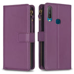 Custodia per telefono a conchiglia in pelle con portafoglio con cerniera a 9 slot per schede, For vivo Y11 / Y15 / Y12 / Y17, For vivo Y78 5G, For vivo Y35 4G / Y22s, For vivo Y21 / Y21s / Y33s