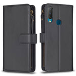 Custodia per telefono a conchiglia in pelle con portafoglio con cerniera a 9 slot per schede, For vivo Y11 / Y15 / Y12 / Y17, For vivo Y78 5G, For vivo Y35 4G / Y22s, For vivo Y21 / Y21s / Y33s