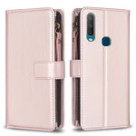 Custodia per telefono a conchiglia in pelle con portafoglio con cerniera a 9 slot per schede, For vivo Y11 / Y15 / Y12 / Y17, For vivo Y78 5G, For vivo Y35 4G / Y22s, For vivo Y21 / Y21s / Y33s