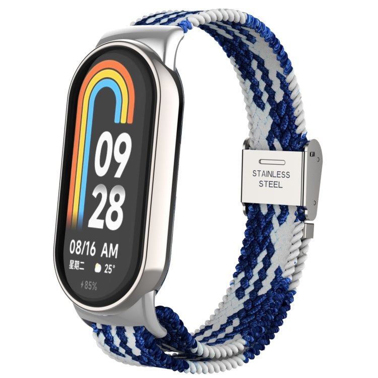 Testa in metallo + cinturino regolabile con fibbia in acciaio intrecciato in nylon, For Xiaomi Mi Band 8