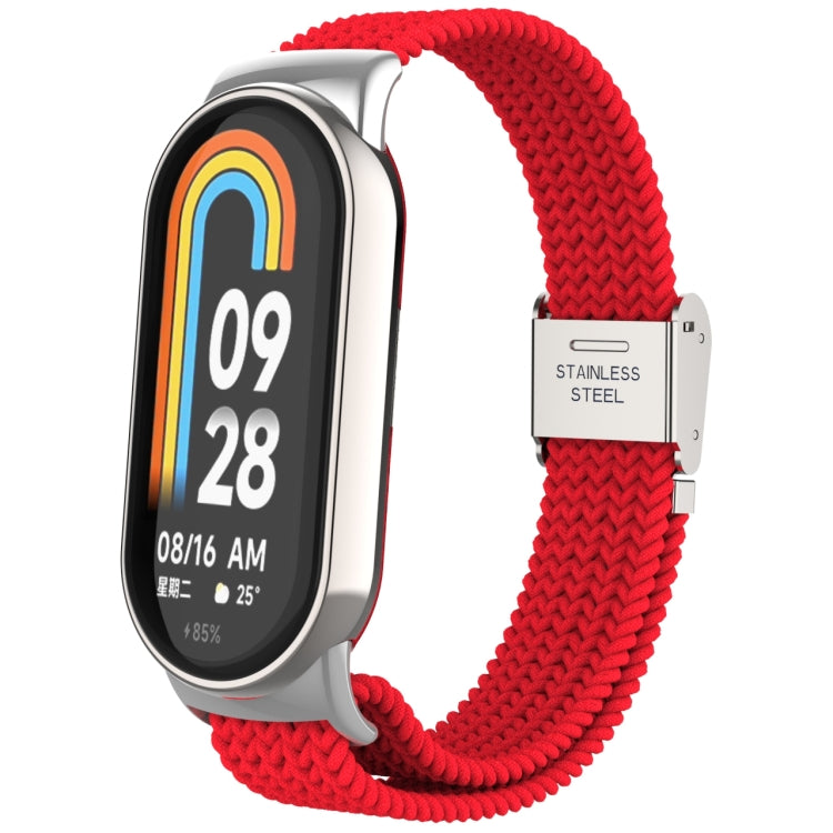 Testa in metallo + cinturino regolabile con fibbia in acciaio intrecciato in nylon, For Xiaomi Mi Band 8