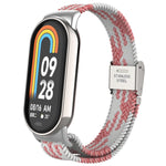 Testa in metallo + cinturino regolabile con fibbia in acciaio intrecciato in nylon, For Xiaomi Mi Band 8