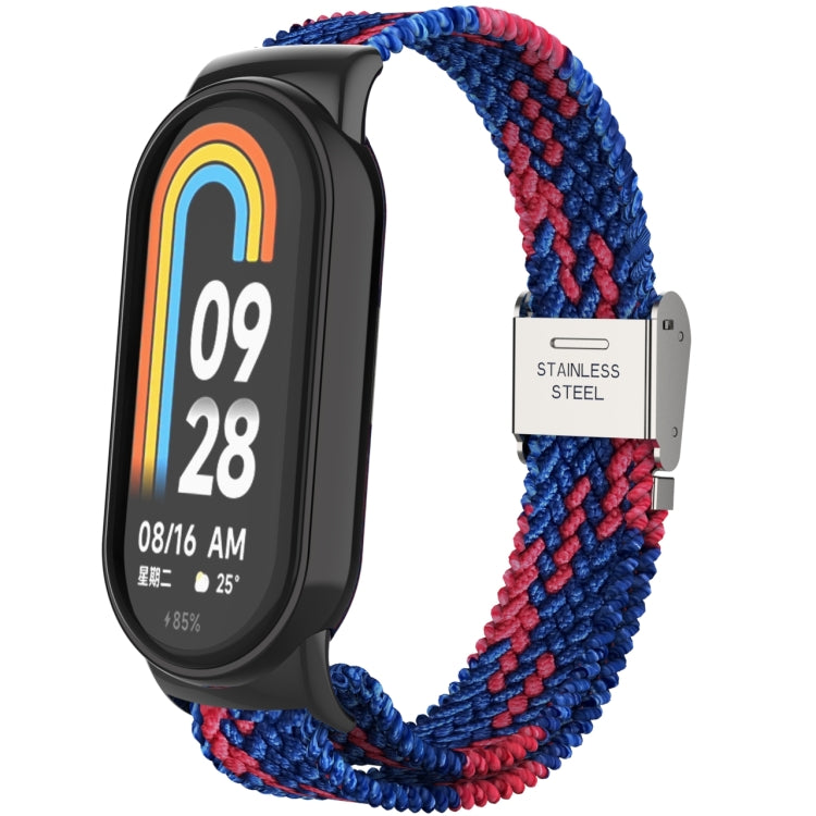 Testa in metallo + cinturino regolabile con fibbia in acciaio intrecciato in nylon, For Xiaomi Mi Band 8