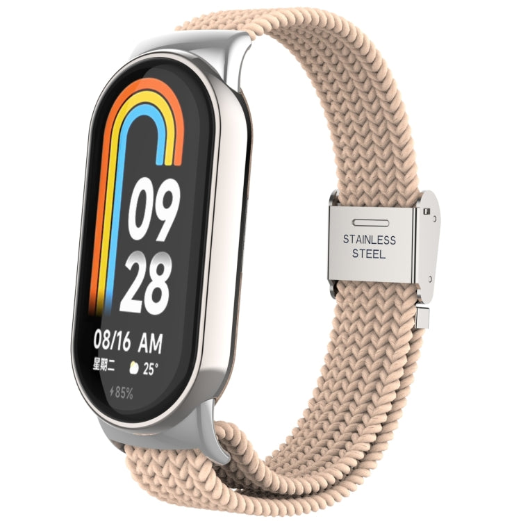 Testa in metallo + cinturino regolabile con fibbia in acciaio intrecciato in nylon, For Xiaomi Mi Band 8
