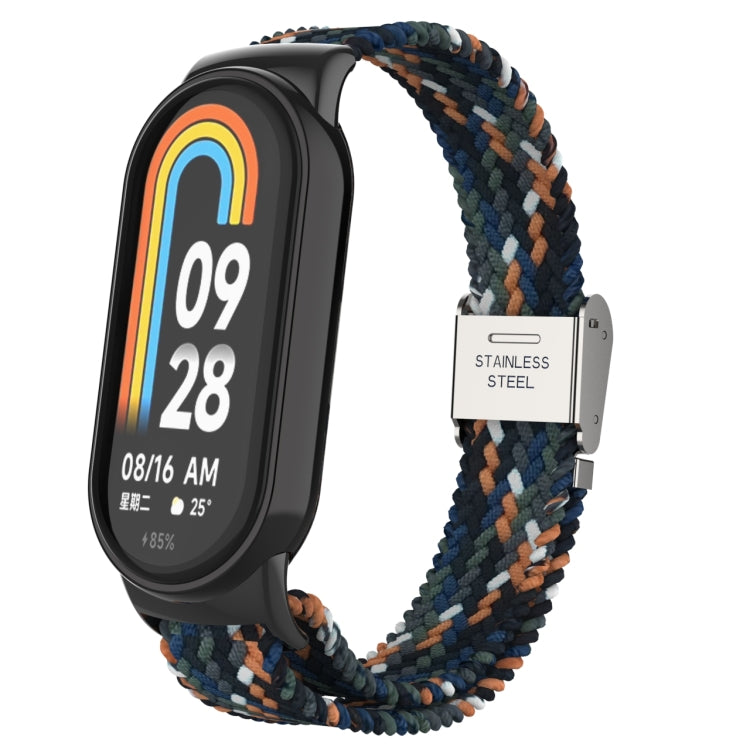 Testa in metallo + cinturino regolabile con fibbia in acciaio intrecciato in nylon, For Xiaomi Mi Band 8