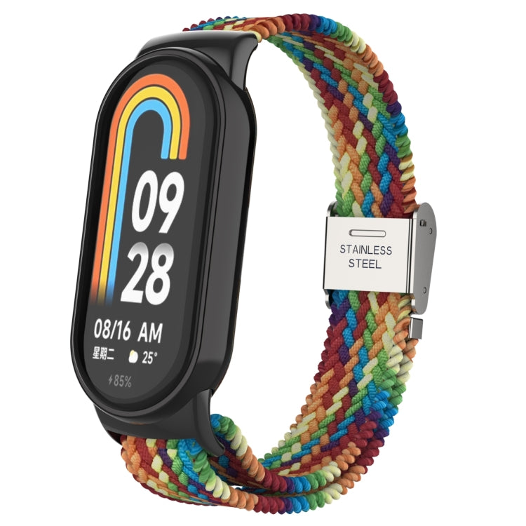 Testa in metallo + cinturino regolabile con fibbia in acciaio intrecciato in nylon, For Xiaomi Mi Band 8