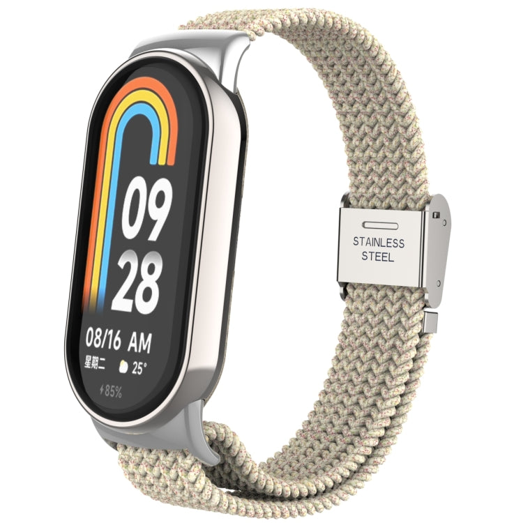 Testa in metallo + cinturino regolabile con fibbia in acciaio intrecciato in nylon, For Xiaomi Mi Band 8