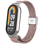 Testa in metallo + cinturino regolabile con fibbia in acciaio intrecciato in nylon, For Xiaomi Mi Band 8