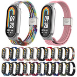 Testa in metallo + cinturino regolabile con fibbia in acciaio intrecciato in nylon, For Xiaomi Mi Band 8