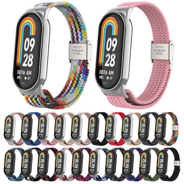 Testa in metallo + cinturino regolabile con fibbia in acciaio intrecciato in nylon, For Xiaomi Mi Band 8