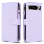 Custodia per telefono a conchiglia in pelle con portafoglio con cerniera a 9 slot per schede, For Google Pixel 8 Pro, For Google Pixel 8, For Google Pixel 7a, For Google Pixel 7 Pro