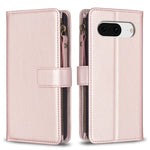 Custodia per telefono a conchiglia in pelle con portafoglio con cerniera a 9 slot per schede, For Google Pixel 8 Pro, For Google Pixel 8, For Google Pixel 7a, For Google Pixel 7 Pro