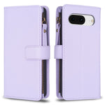 Custodia per telefono a conchiglia in pelle con portafoglio con cerniera a 9 slot per schede, For Google Pixel 8 Pro, For Google Pixel 8, For Google Pixel 7a, For Google Pixel 7 Pro