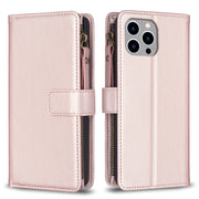 Custodia in pelle con portafoglio per iPhone 15