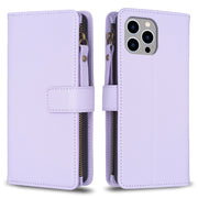 Custodia in pelle con portafoglio per iPhone 15