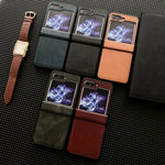 Custodia per telefono protettiva antiurto con cerniera Crazy Horse, For Samsung Galaxy Z Flip5