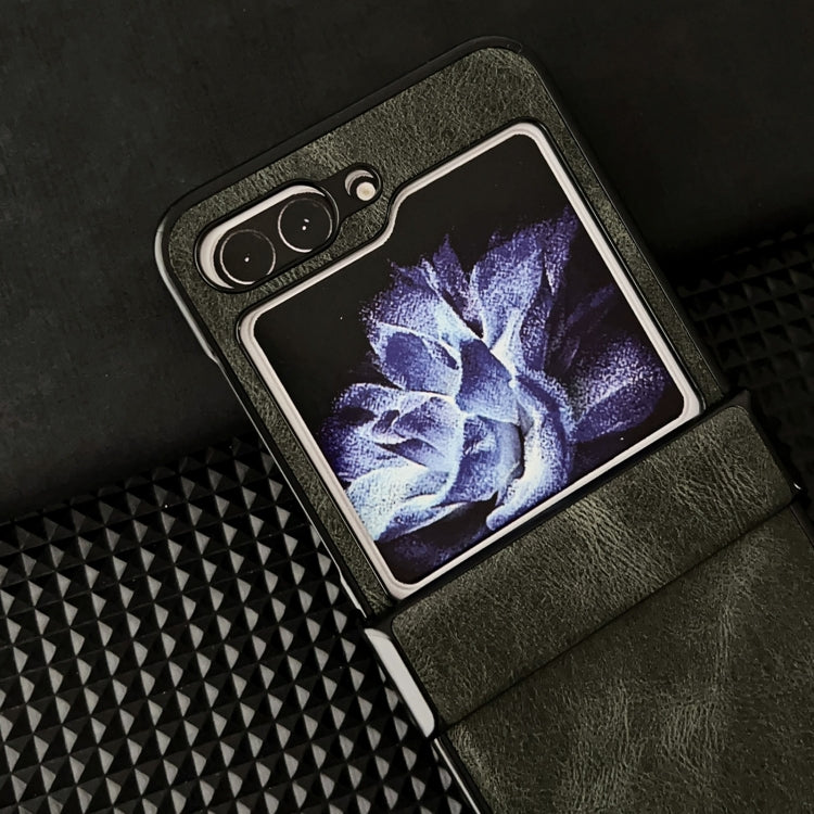 Custodia per telefono protettiva antiurto con cerniera Crazy Horse, For Samsung Galaxy Z Flip5