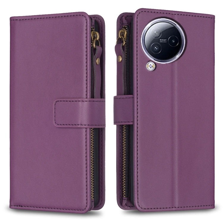 Custodia portafoglio in pelle con 9 slot per Xiaomi Poco F5