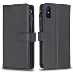 Custodia portafoglio in pelle con 9 slot carte per Xiaomi Redmi 9